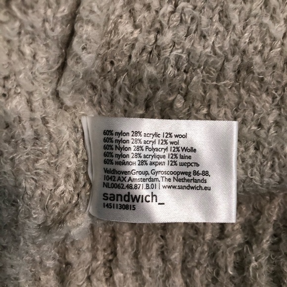 SANDWICH Nylon & Wool Tie Up Sweater Cardigan sweater medium - Picture 6 of 8